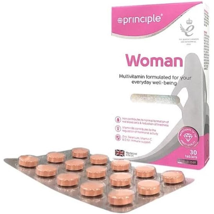 Principle Woman Multivitamin – 30 Tablets | One-A-Day Supplement for Women | with Iron, Folic Acid, Vitamin D & B12 | Supports Energy, Immunity & Hormonal Balance | Made in the UK