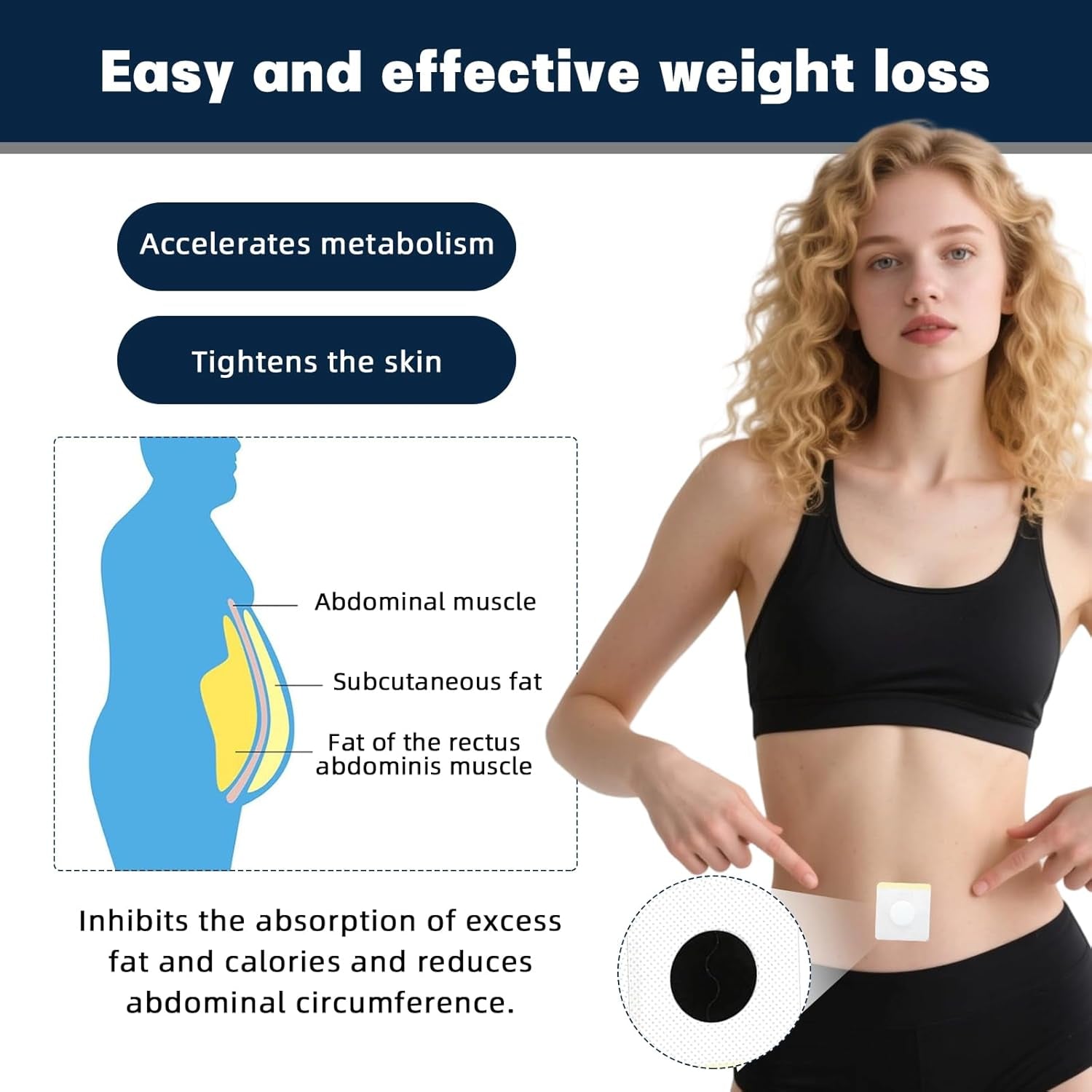 Slim Patch – 50 Weight Loss Patches for Belly Fat, Natural Slimming Patches for Weight Loss, Waist Shaping & Anti-Cellulite, Easy Fat Burner for Women & Men