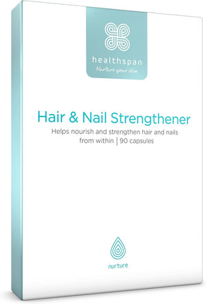Healthspan Hair & Nail Strengthener (45 Days Supply) | Promote Glossy, Shiny Hair and Strong & Healthy Looking Nails | 18 Balanced Micronutrients | with Optimsm & Vitamin B-Complex | Vegetarian
