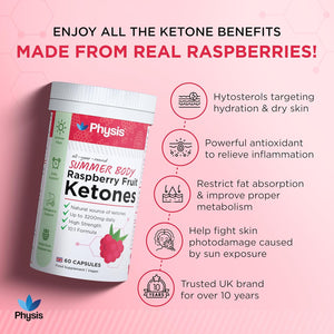 Raspberry Fruit Extract up to 3200Mg Daily | Weight Loss Max Strength | Raspberry Ketones Upgrade | Summer Body All Year | 60 X Slimming Diet Capsules | Natural Fat Burners | Men & Woman