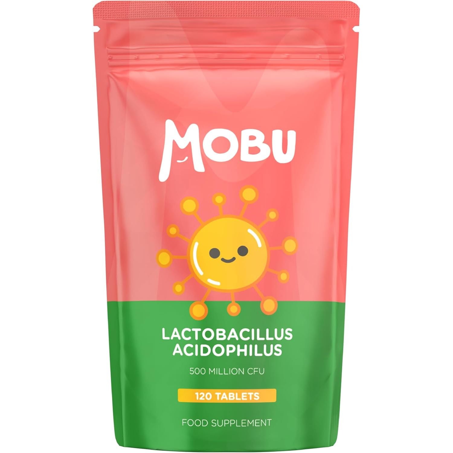 Acidophilus Lactobacillus 50Mg Probiotic - 120 Tablets 500 Million CFU - Supports Healthy Gut Microbiome and Digestion System - Bloating Relief Probiotics - UK Made - GMP Approved - MOBU