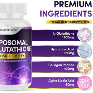 Liposomal Glutathione, 2000Mg Complex with Vitamin-C and Collagen Peptides, Liposomal Vitamin C, Glutathione Supplement, Superior Bioavailability 10X Absorption - 60 Softgels