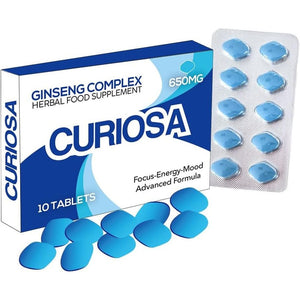 CURIOSA Blue 650Mg | Stronger | Longer | Harder | Performance | Extra Strength Enhancing Pills, Stamina Endurance Booster Supplement Pills for Men | 10 Ginseng Tablets