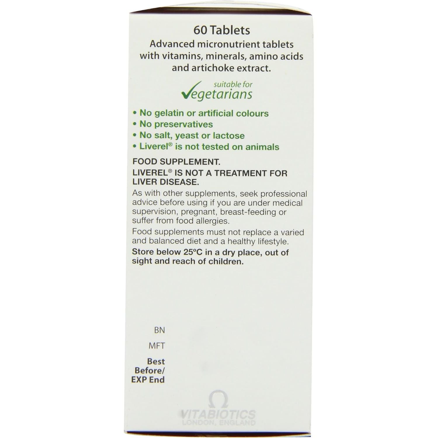 Liverel Liver Health Support Tablets Supplement, Vitabiotics