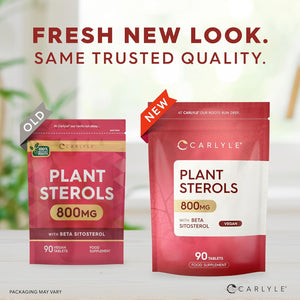 Plant Sterols High Strength 800Mg | 90 Tablets | with Beta-Sitosterol | Vegan and Vegetarian | by Carlyle