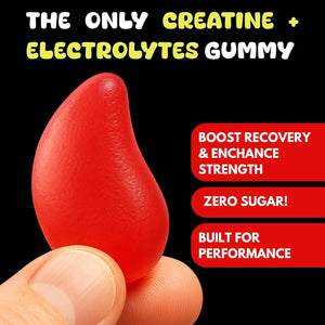 SUPTROPIC Creatine Monohydrate Gummies with Electrolytes – 5000Mg Creatine + Magnesium, Potassium & Vitamin D3 – Zero Sugar, Strawberry Flavor – 90 Gummies – Pre/Post Workout Muscle Support