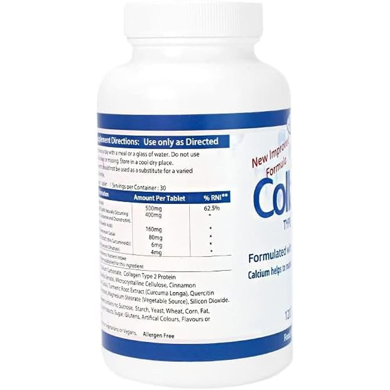 AHS Collagen Type 2 120 Tablets - 4500MG per Day - Formulated with Calcium and Turmeric