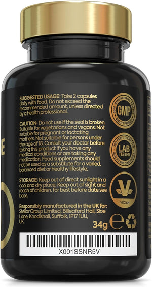 Advanced Lions Mane Mushroom 2400Mg - 60 High Strength Vegan Capsules - Lions Mane Supplement with Black Pepper - Lion'S Mane Mushroom Supplement (Not Lions Mane Powder or Tablets) Made in the UK