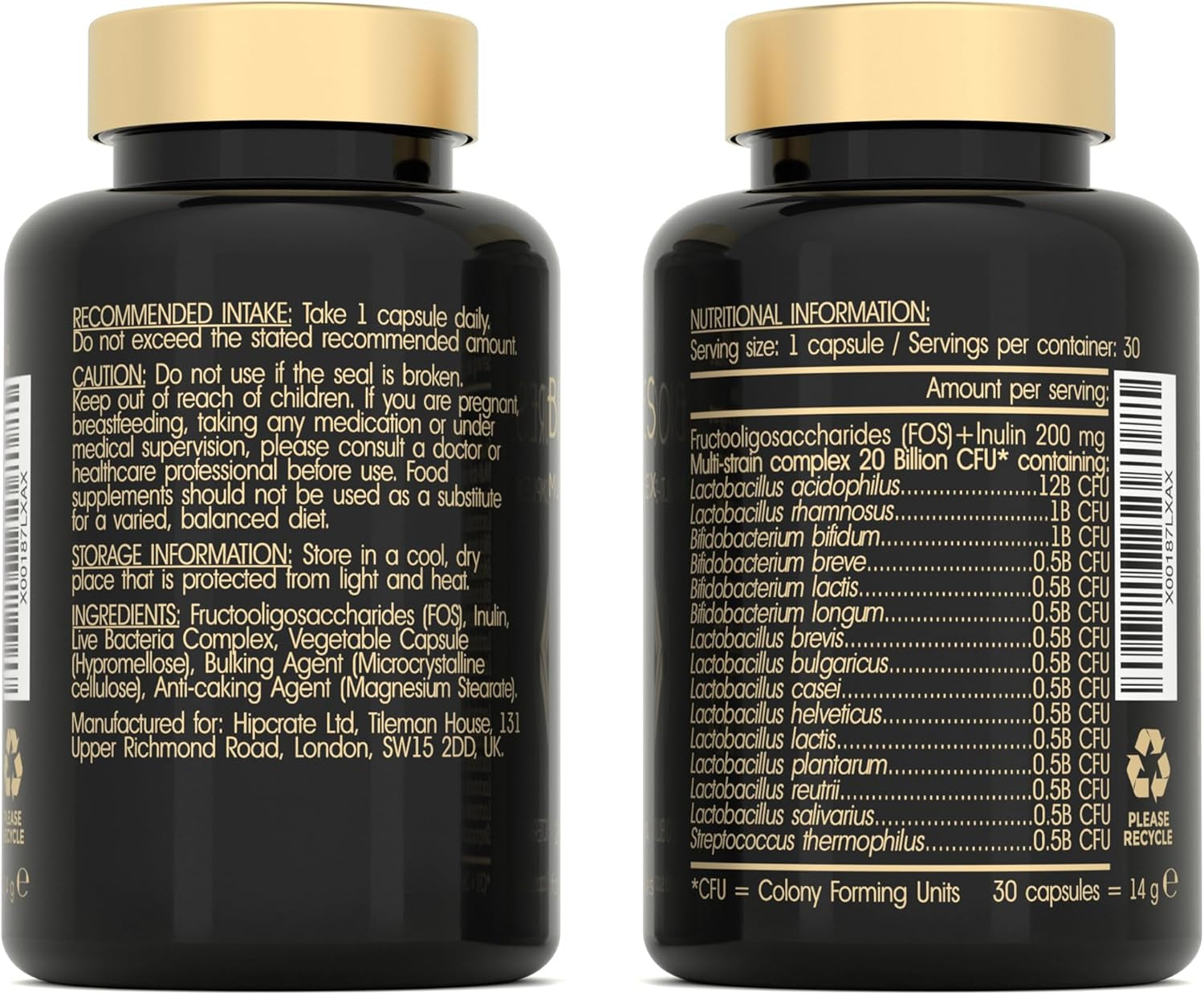 Probiotics Bio Cultures Complex - Gut Health Probiotic Supplements for Men & Women - 20 Billion CFU - 30 Acid-Resistant Capsules - Multi-Strain Vegan Prebiotics & Probiotics Tablets with Acidophilus