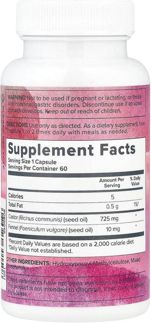 Castor Oil, 60 Vegetarian Capsules, Heritage Store