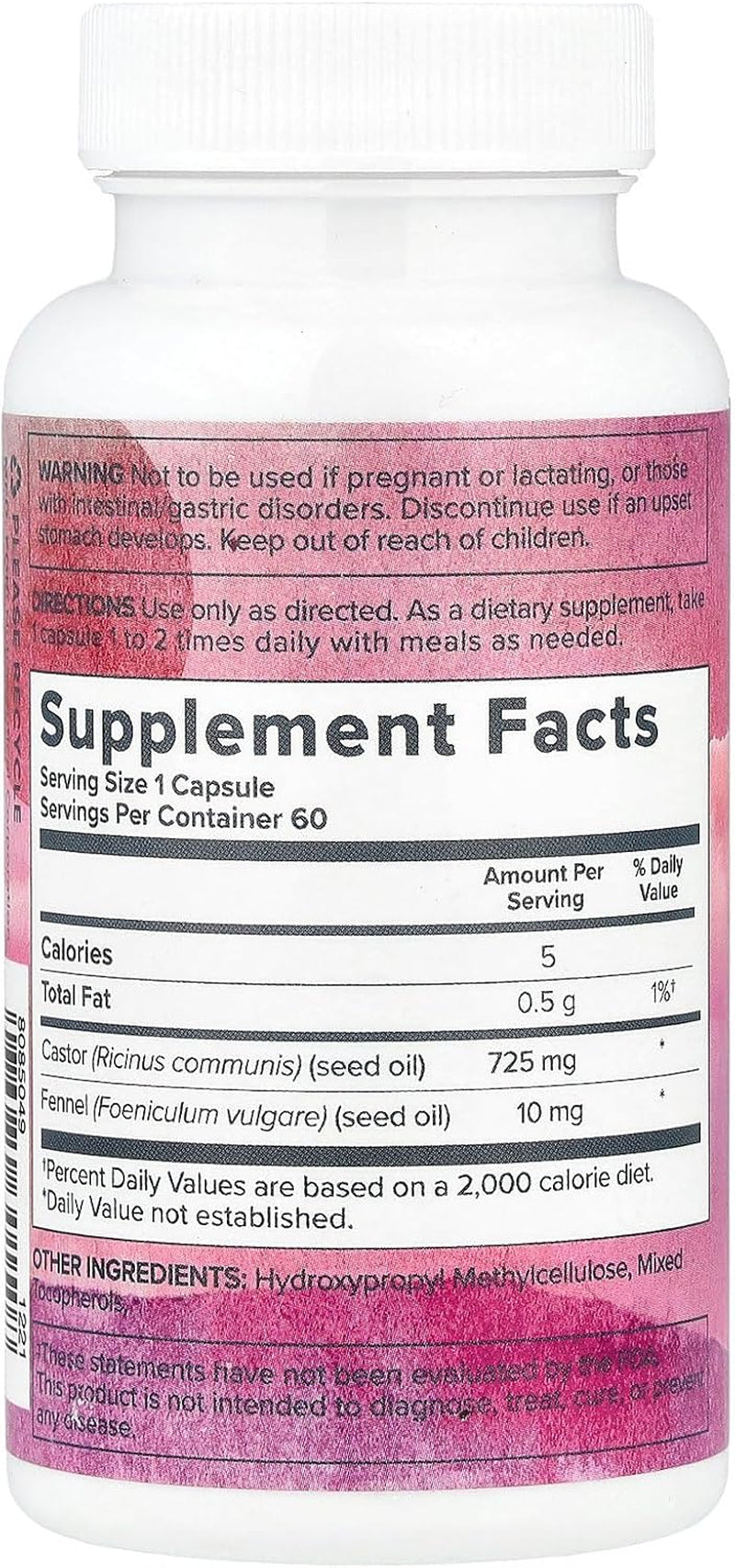 Castor Oil, 60 Vegetarian Capsules, Heritage Store