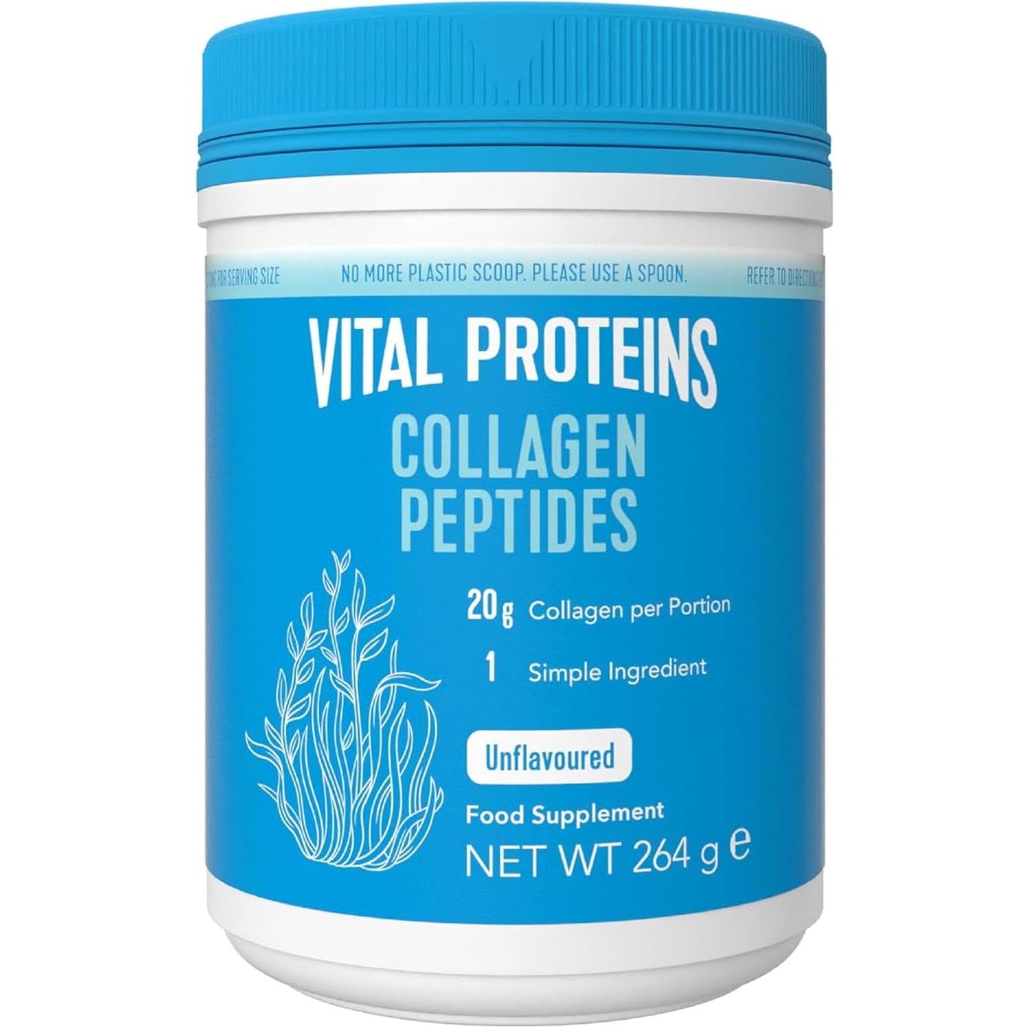 Vital Proteins Collagen Peptides Powder Supplement (Type I, III), Unflavoured Hydrolyzed Collagen-Hair, Skin, Nail Support Supplement, Paleo, Gluten Free, Non-Gmo, 20G per Serving 264G Canister, 1Pack