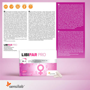 Libido Booster for Women with Liboost, Maca, Ashwagandha, Ginseng, Zinc, Biotin, Vitamin D, Vitamin B6, and Vitamin B12, 60 Capsules Libifar PRO by Sensilab