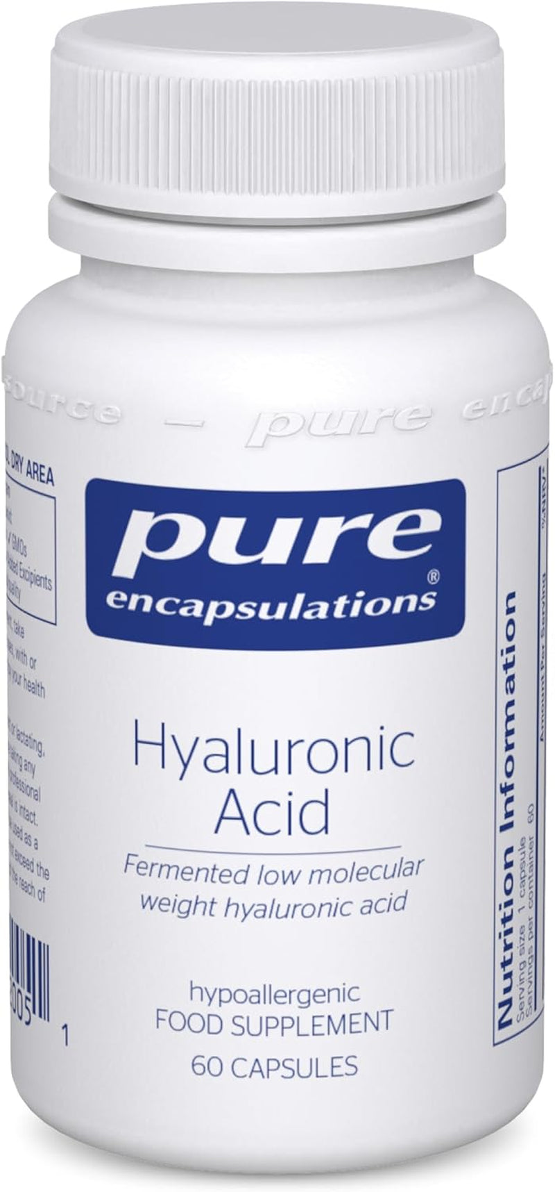 Pure Encapsulations Hyaluronic Acid - High Absorption Supplement - 60 Capsules