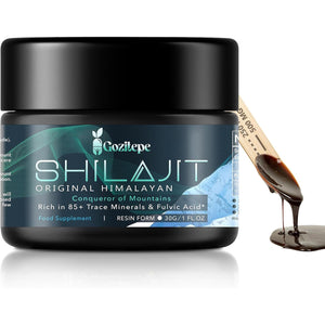 Shilajit High Potency Purified Himalayan Shilajit Resin with Fulvic Acid, Trace Minerals & Humic Acid, Vegan, Replenish Energy and Immune Support (Pack of 1)