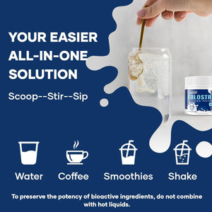 Veenuule Colostrum Powder 3000MG, with 60% Natural Igg (Immunoglobulins), Grass Fed Cow Colostrum, Non-Gmo, Unflavored 50 Servings