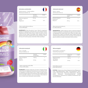 Kids Magnesium Gummies – 1 Month Supply – 546 Mg Magnesium Citrate Providing 60 Mg Elemental - Easy to Chew & Tastes Great - Alternative to Magnesium Glycinate – 30 Gummies - Novomins