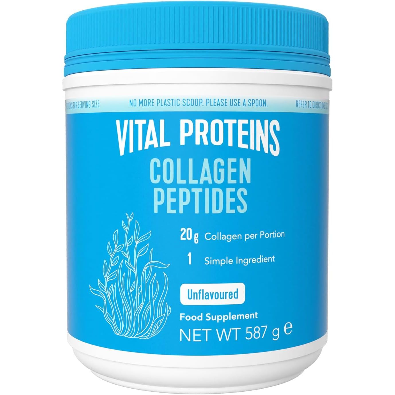 Vital Proteins Collagen Peptides Powder Supplement (Type I, III), Unflavoured Hydrolyzed Collagen-Hair, Skin, Nail Support Supplement, Paleo, Gluten Free, Non-Gmo, 20G per Serving 587G Canister, 1Pack