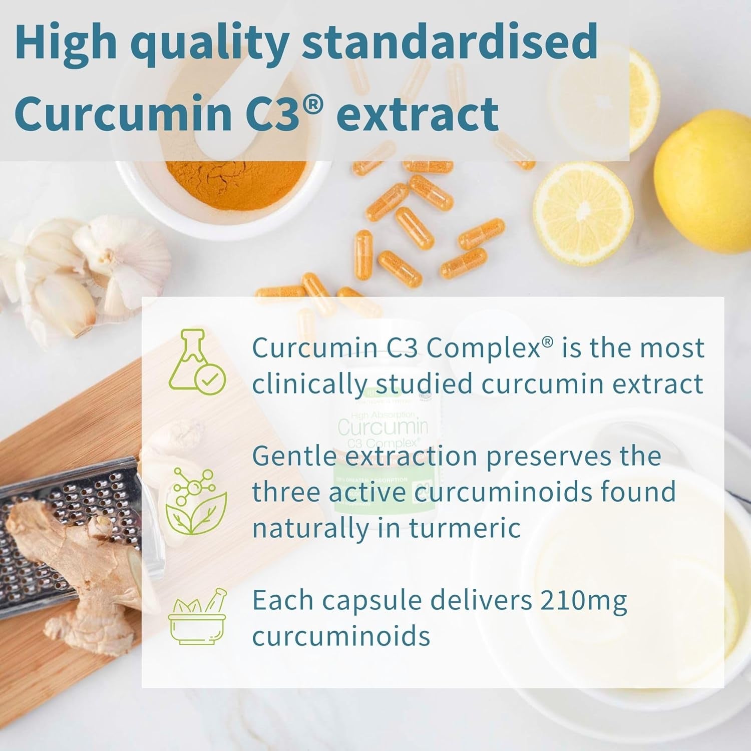 Igennus Advanced Curcumin C3 Complex, 90 Servings, 95% Standardised Extract, 300% Greater Absorption & Rapid Uptake, Clean Label, Vegan Supplement, 1-A-Day, 90 Capsules