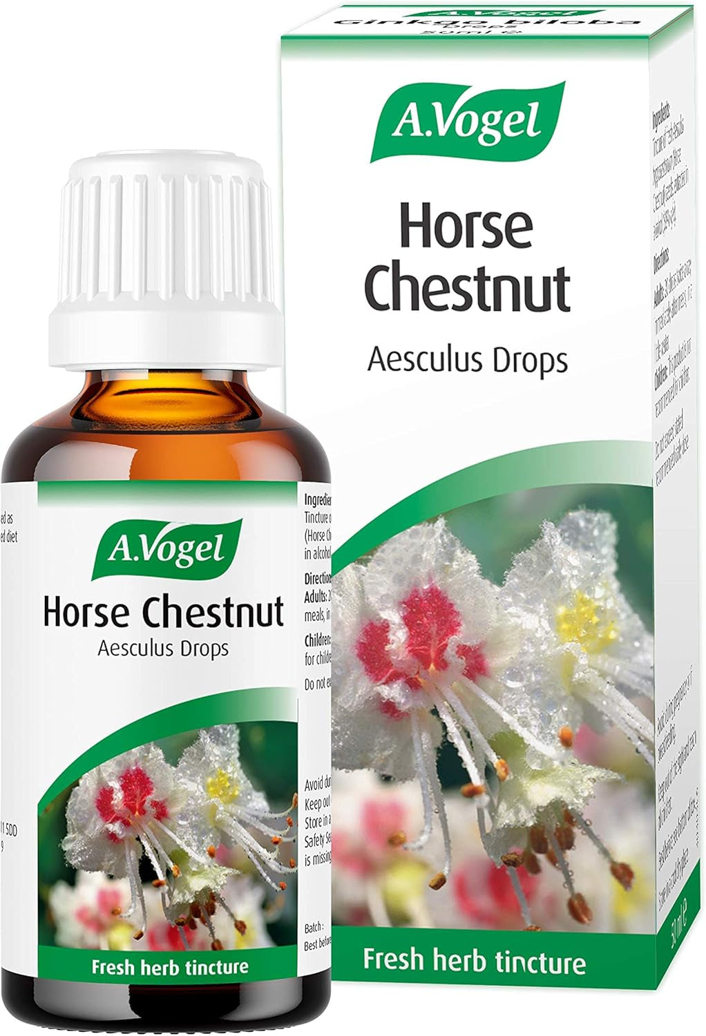 A.Vogel Horse Chestnut Aesculus Drops | Botanical Food Supplement | Extract of Fresh Aesculus Seeds | Suitable for Vegans | 50Ml