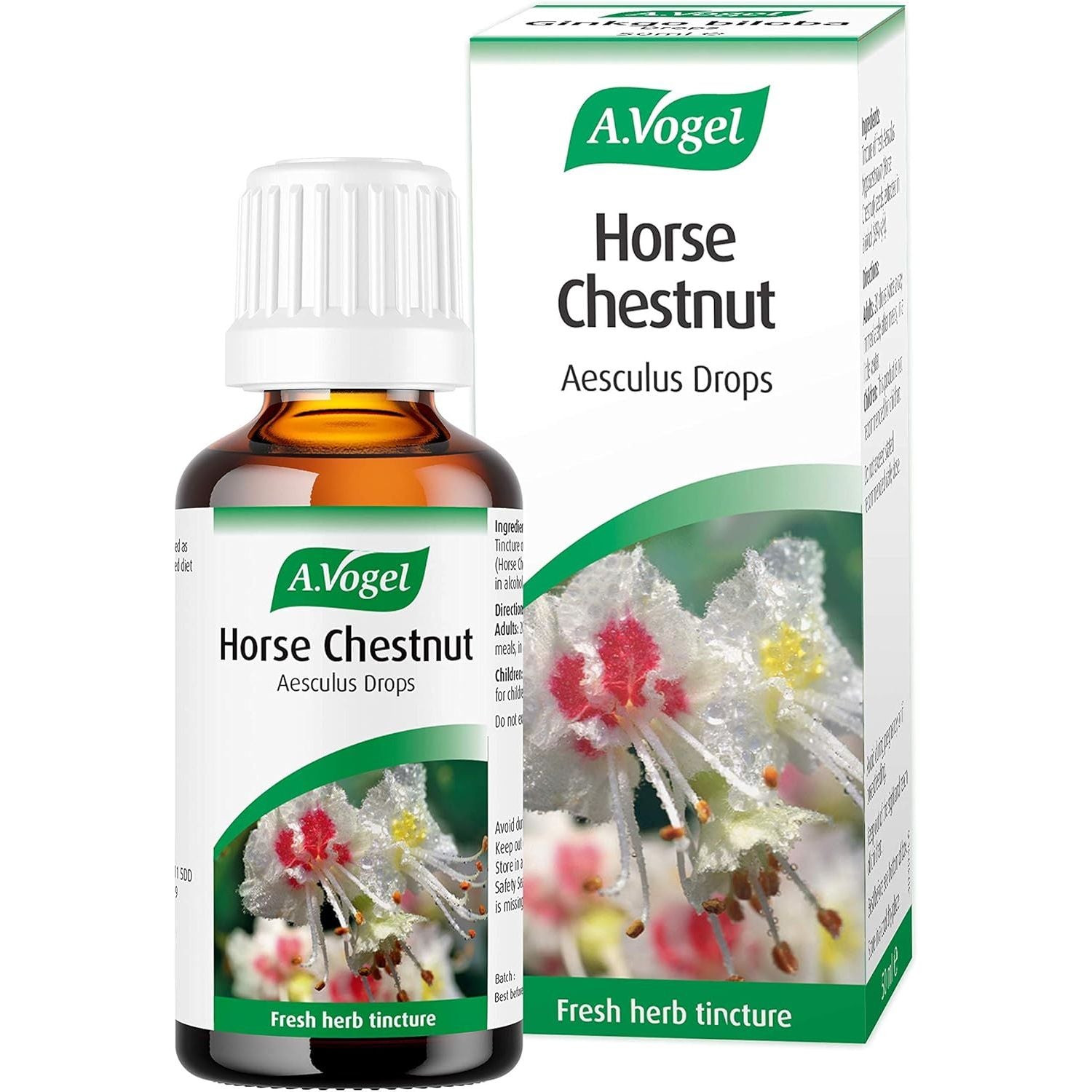 A.Vogel Horse Chestnut Aesculus Drops | Botanical Food Supplement | Extract of Fresh Aesculus Seeds | Suitable for Vegans | 50Ml