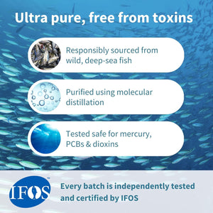 Igennus Omega-3 Wild Fish Oil & Astaxanthin, Highest Grade Triglyceride Rtg, IFOS Certified Ultra Pure, Omega-3 EPA & DHA Fatty Acids 1000Mg, Lemon Flavour, 180 Small Softgels