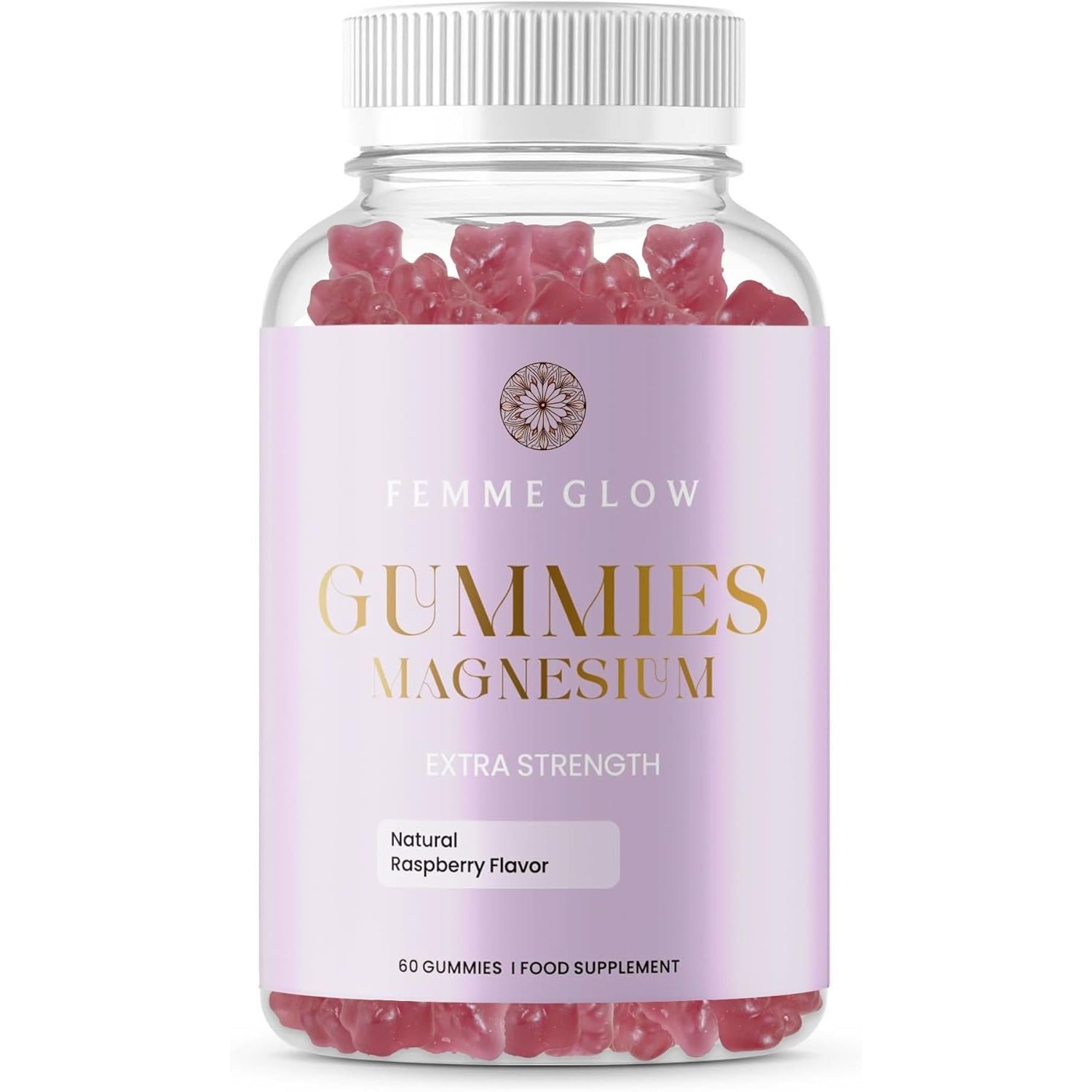 Magnesium Gummies, Raspberry Flavour, 30 Day Supply, 60 Gummies