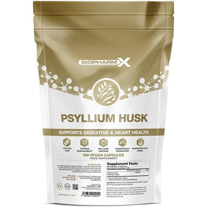Psyllium Husk Capsules 1400Mg per Serving (240 Vegan Capsules) Natural High Fibre Supplement for Constipation Relief & Healthy Digestion, Gut Health/High Fiber Source