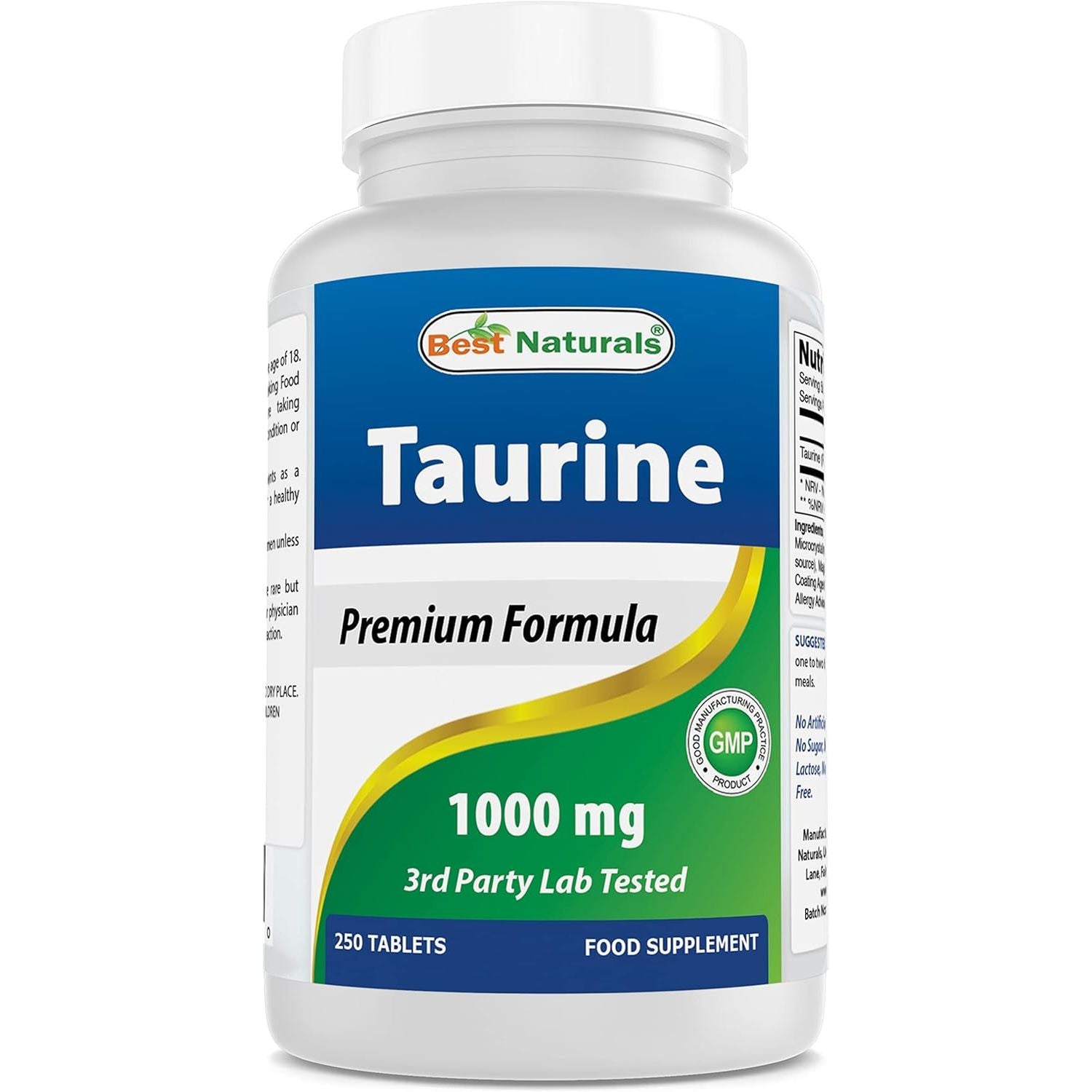 Best Naturals Taurine 1000 Mg Tablet, 250 Count (250 Count (Pack of 1))