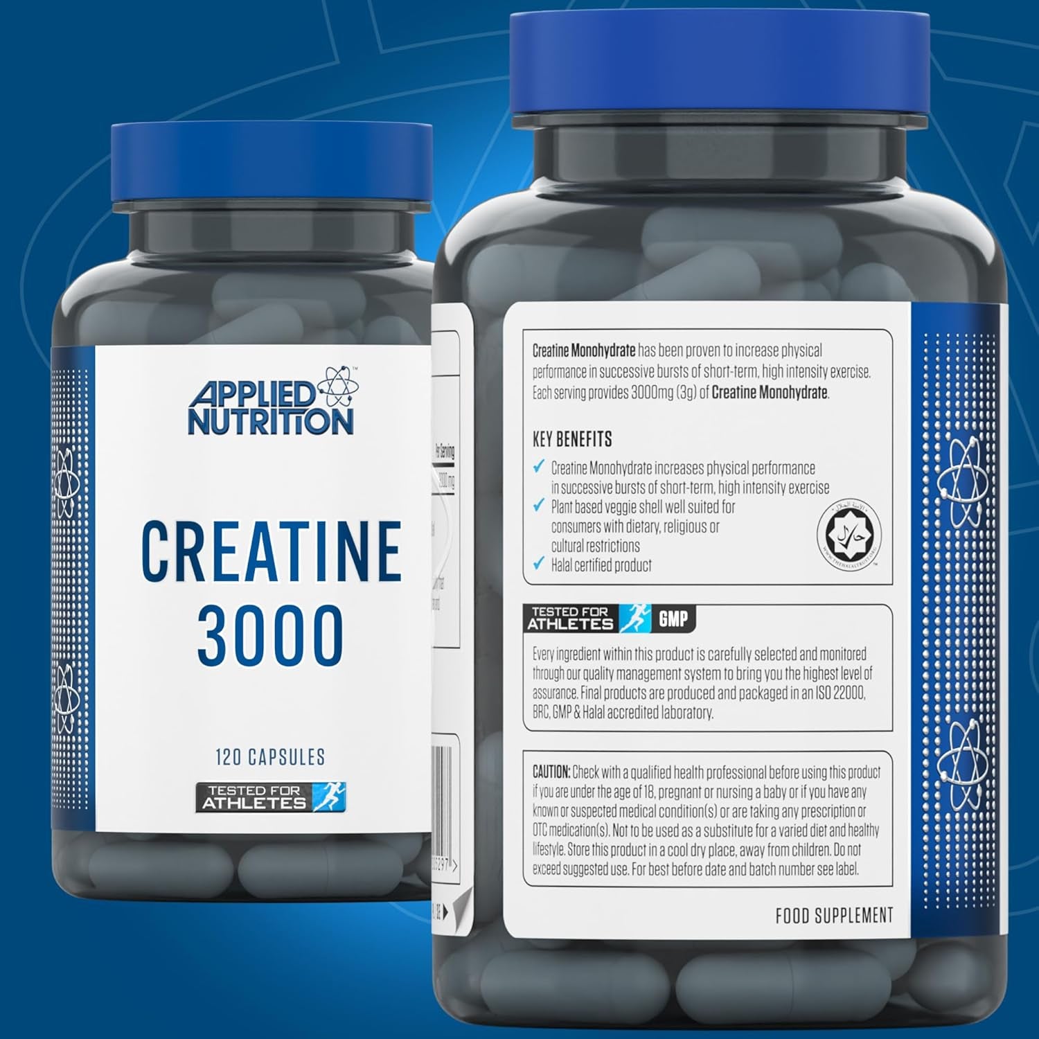 Creatine Monohydrate Capsules 3000Mg per Serving - Gym Supplement for Men & Women - Creatine Monohydrate Powder Alternative - Unflavoured Energy Supplement for Workout (120 Capsules - 30 Servings)