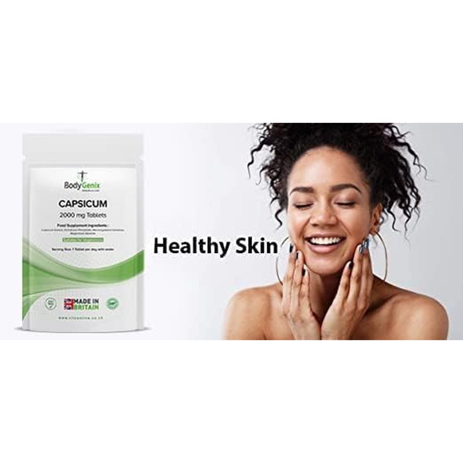 Bodygenix Capsicum Extract 2000Mg Tablets - High Strength anti Inflammatory Immune Metabolism Digestive anti Oxidant Support - Vegan Food Supplement 120 Tablets