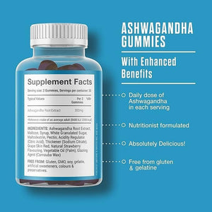 Free Soul Ashwagandha High Strength Gummies | Delicious Ashwagandha Supplement with Pure Root Powder Extract | Vegan, Gluten-Free, Non-Gmo | 60 Gummies