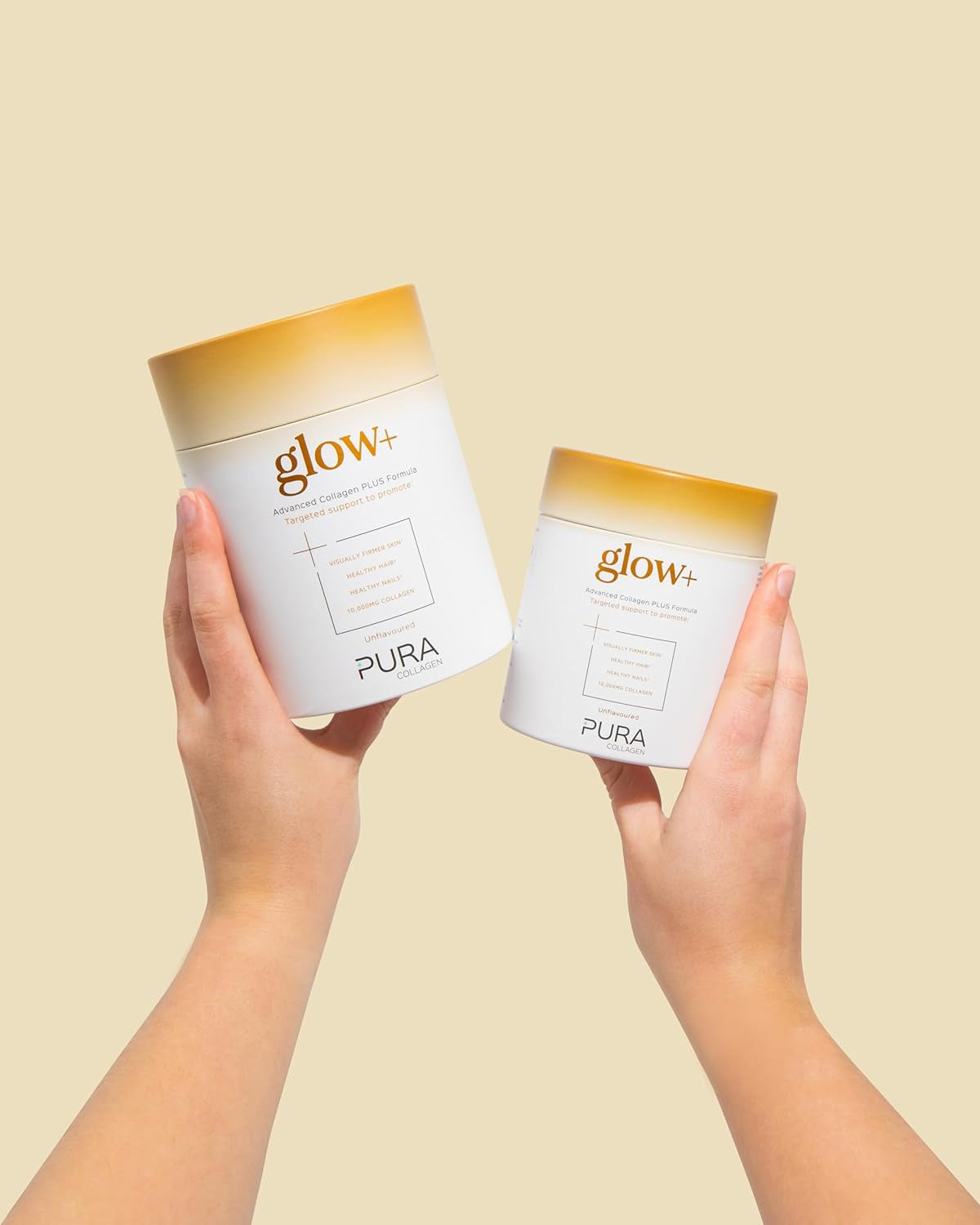 Pura Collagen Powdered Supplement Glow+, 10,000Mg Hydrolysed Peptides, Hyaluronic Acid, Vitamins & Minerals, 28 Servings, 284 G