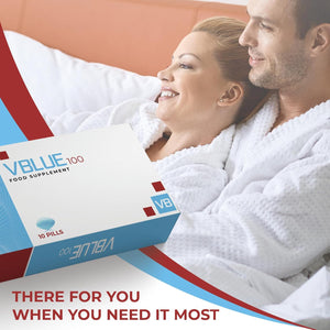 V Blue Natural Male Supplement, Fast Acting Long Lasting Performance | 100Mg, 10 Tablets | for Men | All Natural