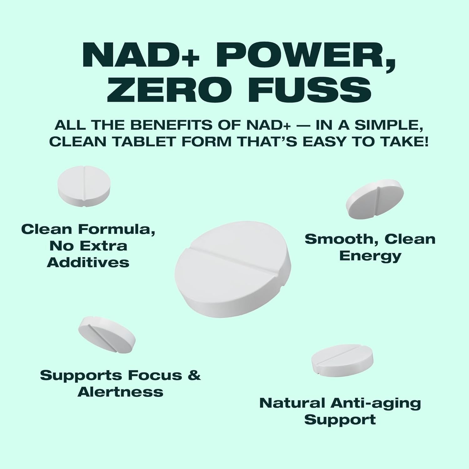 NMN = NAD+ Supplement, 600Mg per Serving, Enhanced Absorption, Actual NAD+ Supplement for Cellular Repair & Energy Metabolism | Vegan, Non-Gmo