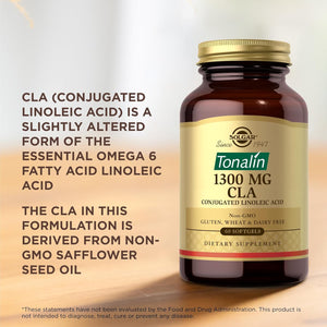 Solgar Tonalin CLA Softgels - Pack of 60 - Omega-6 Essential Fatty Acids - Derived from Safflower Seed Oil - Free from Sugar, Salt and Starch