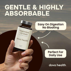 Dova Health Glycinate 300Mg - High Absorption Chelated Magnesium Bisglycinate - Pure Magnesium Supplement for Sleep, Stress Relief, Muscle & Bone Support - 120 Vegan Capsules, Made in UK
