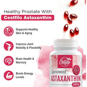 Cestfilo Liposomal Astaxanthin Supplement 24MG, Maximum Absorption, Natural Antioxidant for Skin & Eye Health, Gluten Free, Non-Gmo & No Gluten (60 Count (Pack of 1))