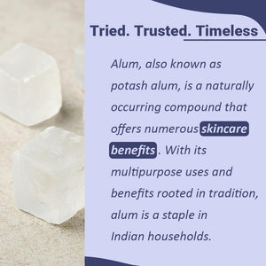 Mi Nature Alum Powder Potassium (Fitkari/Phitkari) -100% Natural Skincare for Acne, Odor Control & Water Purification Face Mask for |Pore Refining 227G |Face Pack Powder |Cruelty-Free