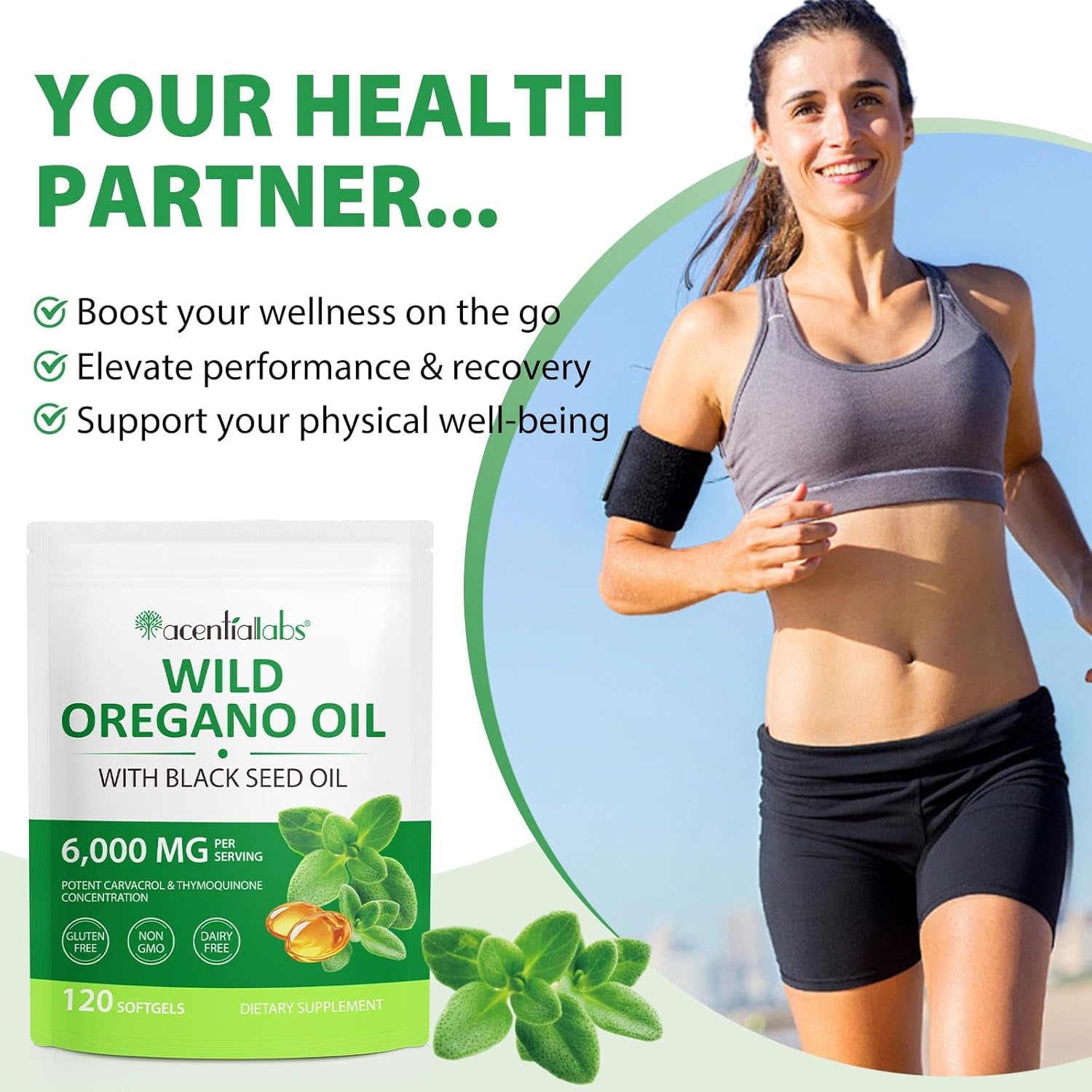 Oregano Oil 120 Softgels - 2-In-1 6000Mg with Black Seed Oil 200Mg & 165Mg Carvacrol | Cold-Pressed, Non-Gmo | Immune, Digestive & Respiratory Support
