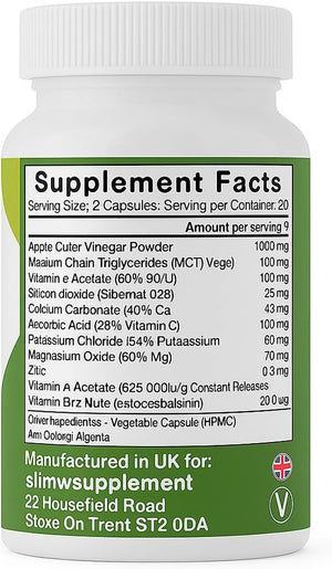 Prozenith Weight Loss Support – 60 Vegan Capsules – Natural Supplement with Herbal Extracts & Vitamins – Supports Metabolism & Energy