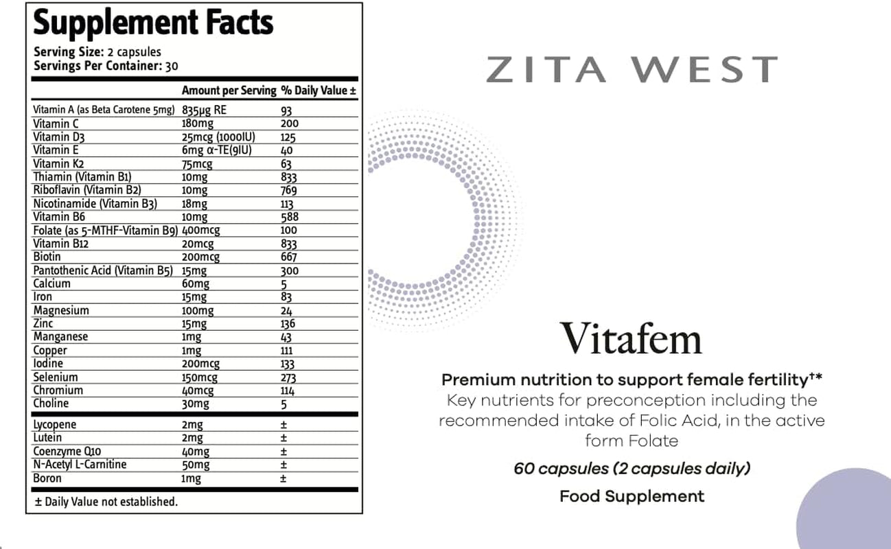 Zita West Couple Bundle - Vitafem & Vitamen Multivitamins - 60 Female Caps & 30 Male Caps (1 Month Supply)