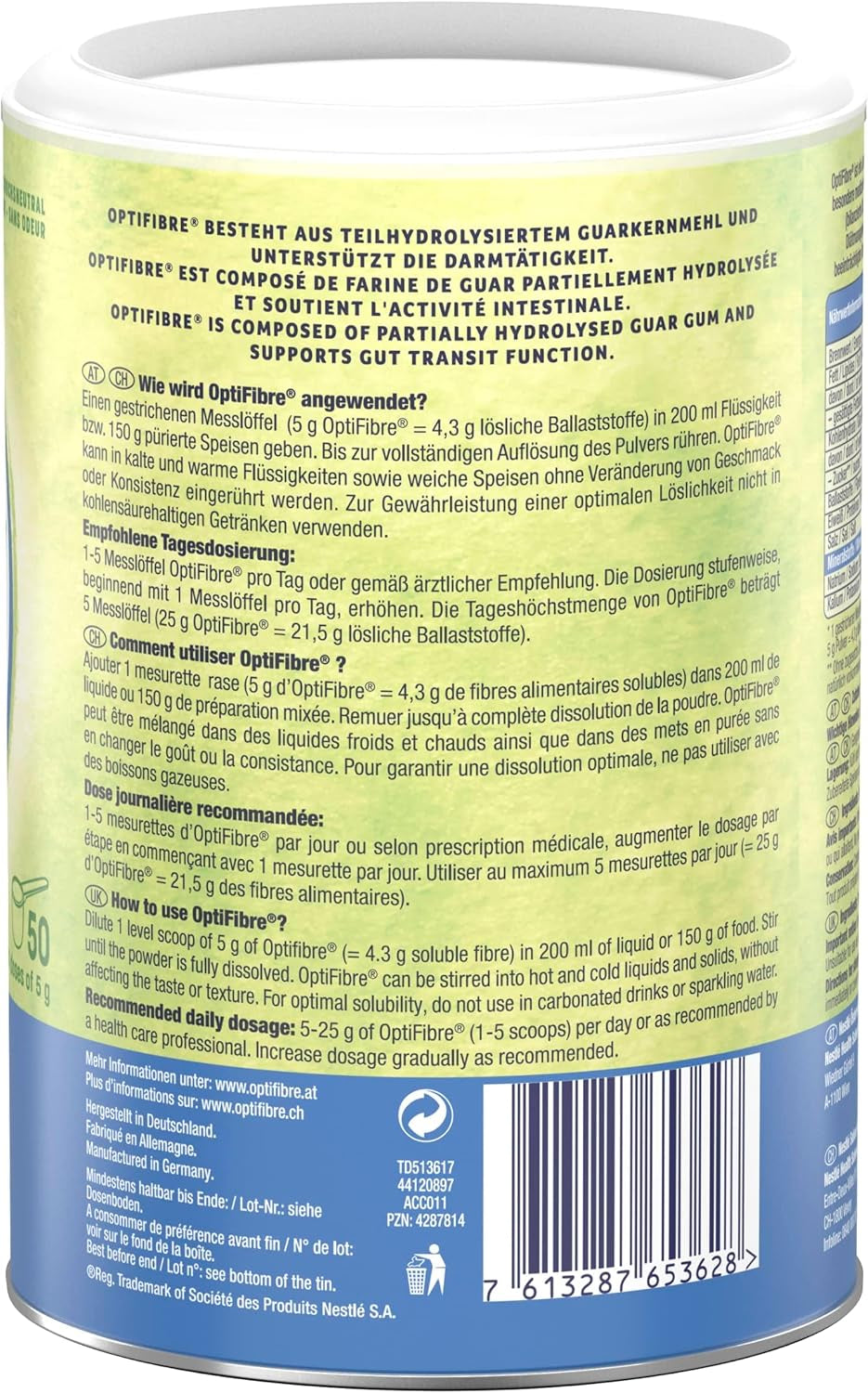 OPTIFIBRE Fibre Supplement Powder – 250G | Natural Soluble Dietary Fibre for Gut Health & Digestive Support | Neutral Flavour, Gluten-Free