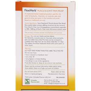 Schwabe Pharma - Flexiherb Muscle and Joint Pain Relief - Devils Claw Root Extract 600Mg - Traditionally Used for Backache, Rheumatic Pain, Muscular Pain, Joint Pain - 40 Tablets