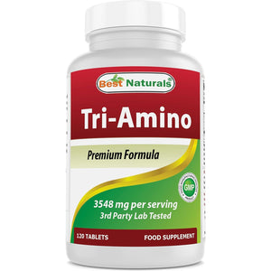 Best Naturals Tri-Amino with L-Arginine, L-Ornithine, L-Lysine 120 Tablets (120 Count (Pack of 1))