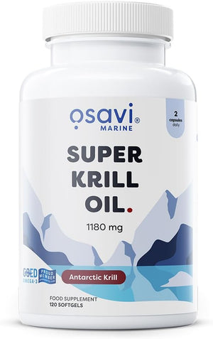 Osavi Super Krill Oil 1180 Mg – 120 Softgels | Omega-3 from Wild Antarctic Krill | Supports Heart, Brain & Liver Health | Rich in Choline & Phospholipids | Sourced from Antarctic Waters