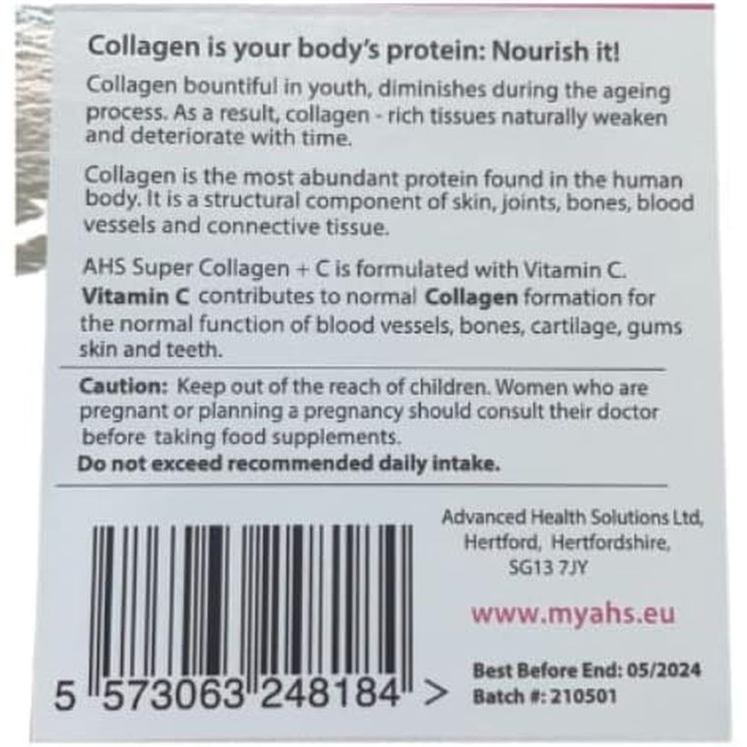 AHS Super Collagen plus C Tablets - Pack of 250 Tablets (Also 120 + 90 Counts) 3 Sizes! 6000MG per Serving with Added Vitamin C - Healthy Skin, Nails & Hair