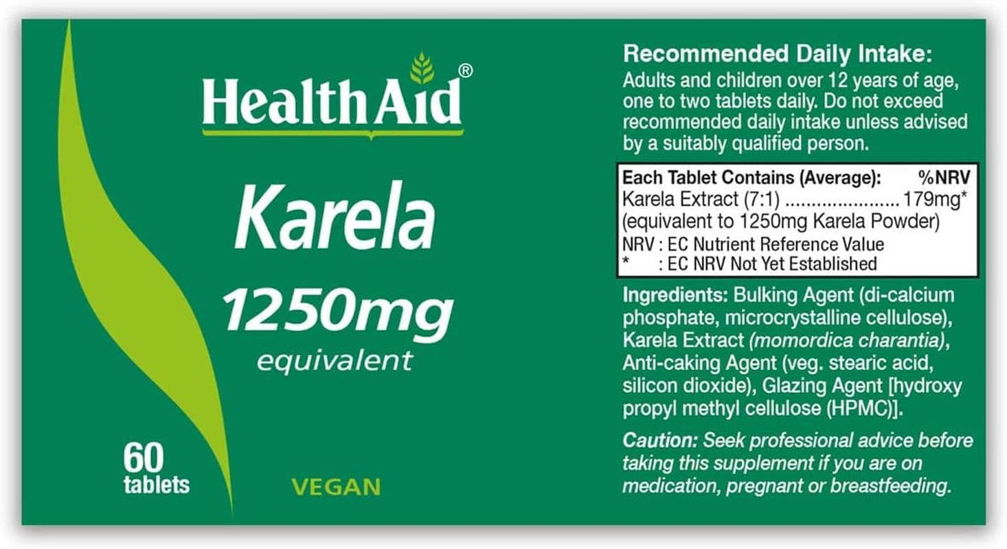 Healthaid Karela Extract Pack of 4 X 60 Vegan Tablets (240 Tablets)