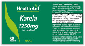Healthaid Karela Extract Pack of 4 X 60 Vegan Tablets (240 Tablets)