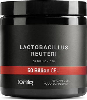 Toniiq 50 Billion CFU Lactobacillus Reuteri Probiotic 50Mg per Serving - L Reuteri Probiotics - Highest CFU Count Lactobacillus Reuteri Probiotic - 60 Vegetarian Capsules - 60 Servings